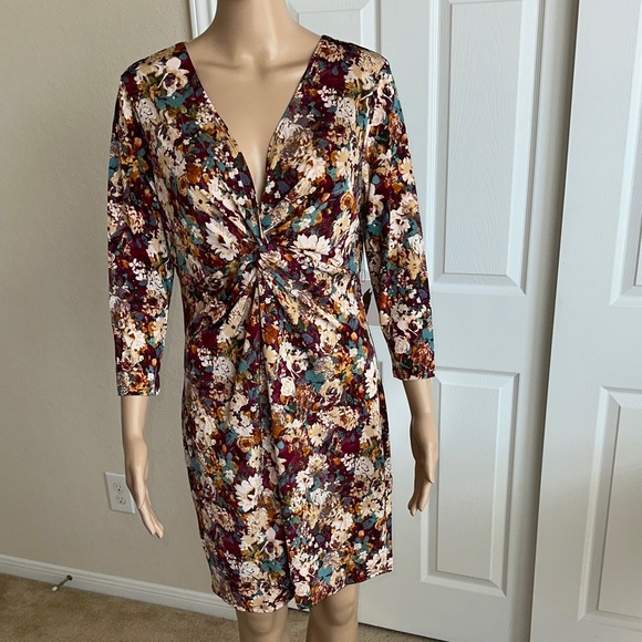 Forever 21 Dresses & Skirts - New with tag FOREVER 21 Multicolor Floral Long Sleeve Dress Size XL.